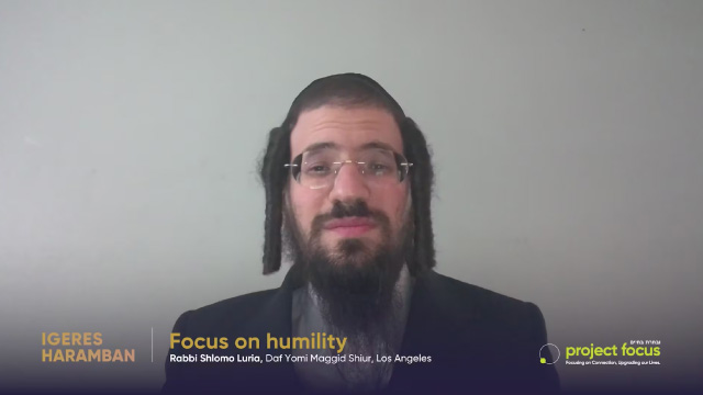 Part 4 – Focus on Humility, R’ Luria